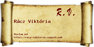Rácz Viktória névjegykártya